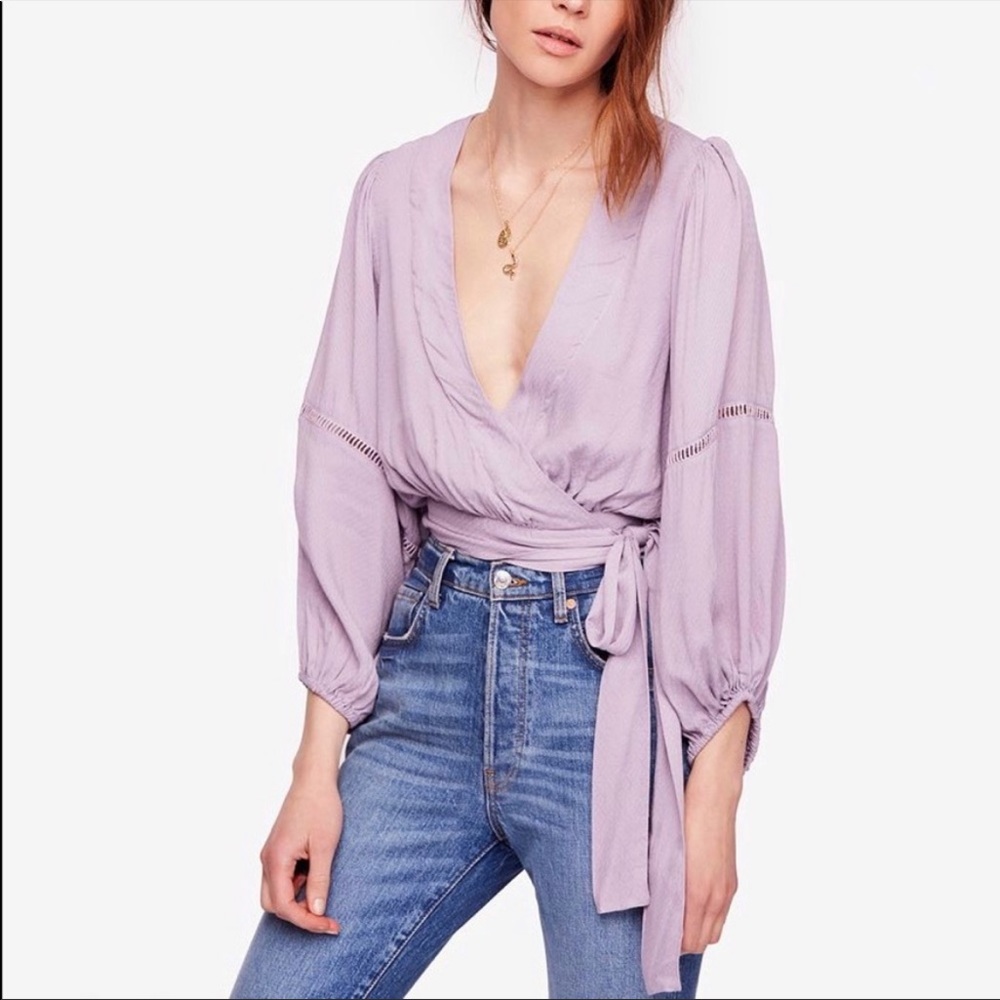 Free People Dream Girl Plunging Wrap Top